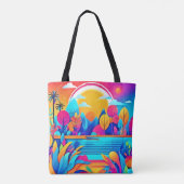 Lebhafte Sonnenaufgangslandschaft Tasche (Rückseite)