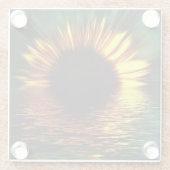 Lebhafte Sonnenblume Glasuntersetzer (Rückseite)