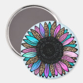 Lebhafte Sonnenblume Magnet (Vorderseite/Rückseite)