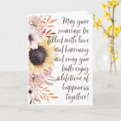 Lebhafte Sonnenblumen Hochzeitsgratulation Karte (Gelbe Blume)