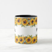 Lebhafte Sonnenblumen | Moderne Gelbblume Tasse (Zentrum)