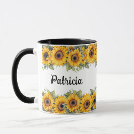 Lebhafte Sonnenblumen | Moderne Gelbblume Tasse
