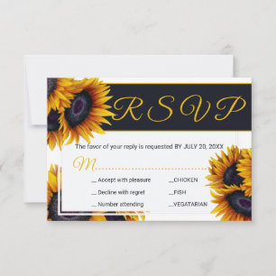 Lebhafte Sonnenblumen   Sommerhochzeiten RSVP Karte