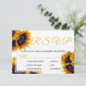 Lebhafte Sonnenblumen | Sommerhochzeiten RSVP Karte (Stehend Vorderseite)