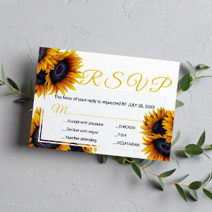 Lebhafte Sonnenblumen   Sommerhochzeiten RSVP Karte