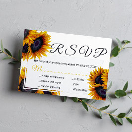 Lebhafte Sonnenblumen | Sommerhochzeiten RSVP Karte