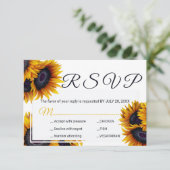 Lebhafte Sonnenblumen | Sommerhochzeiten RSVP Karte (Stehend Vorderseite)