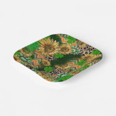 Lebhafte Sonnenblumen und Kleeblatt Pappteller (Gewinkelt)