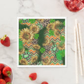 Lebhafte Sonnenblumen und Kleeblatt Serviette (Beispiel)