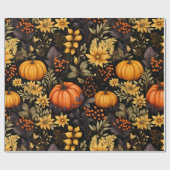 Lebhafte Sonnenblumen und rustikale Kürbis Geschenkpapier (Flach)