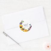 Lebhafte Sonnenblumen-Wildblumen Blumenzehen Runder Aufkleber (Umschlag)
