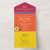 Lebhafte Sonnenblumenhochzeit All In One Einladung (Innen Boden)