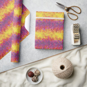 Lebhafte Sonnenuntergang-Inspiriert Glasmosaik Geschenkpapier