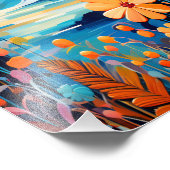 Lebhafte Sonnenuntergänge, florale Landschaft Kuns Fotodruck (Ecke)