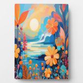 Lebhafte Sonnenuntergänge, florale Landschaft Kuns Fotoplatte (Vorderseite)