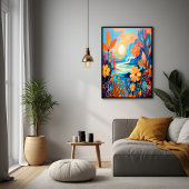 Lebhafte Sonnenuntergänge, florale Landschaft Kuns Poster