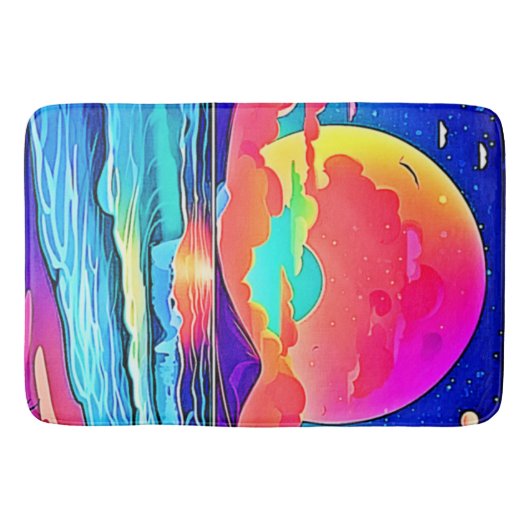 Lebhafte Sonnenuntergangslandschaft Badematte (Vorderseite)