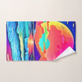 Lebhafte Sonnenuntergangslandschaft Badhandtuch Set (Handtuch)