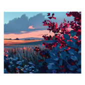 Lebhafte Sonnenuntergangslandschaft Fotodruck (Vorne)