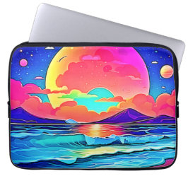 Lebhafte Sonnenuntergangslandschaft Laptopschutzhülle