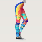 Lebhafte Sonnenuntergangslandschaft Leggings (Rechts)
