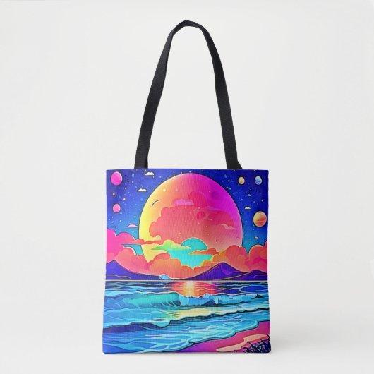 Lebhafte Sonnenuntergangslandschaft Tasche (Vorderseite)