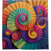 Lebhafte Spiral-Abstrakte Muster Duschvorhang (Vorderseite)