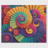 Lebhafte Spiral-Abstrakte Muster Geschenkpapier (Flach)