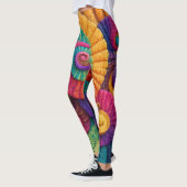 Lebhafte Spiral-Abstrakte Muster Leggings (Links)