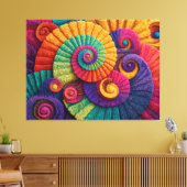 Lebhafte Spiral-Abstrakte Muster Leinwanddruck (Insitu (Wohnzimmer))