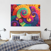 Lebhafte Spiral-Abstrakte Muster Leinwanddruck (Insitu (Schlafzimmer))