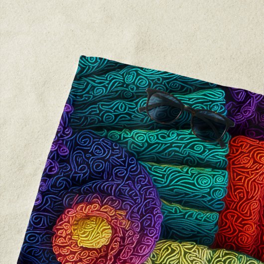 Lebhafte Spiral-Abstrakte Muster Strandtuch (Beispiel)