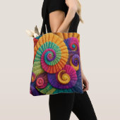 Lebhafte Spiral-Abstrakte Muster Tasche (Von Nahem)