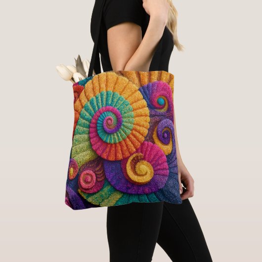 Lebhafte Spiral-Abstrakte Muster Tasche (Von Nahem)