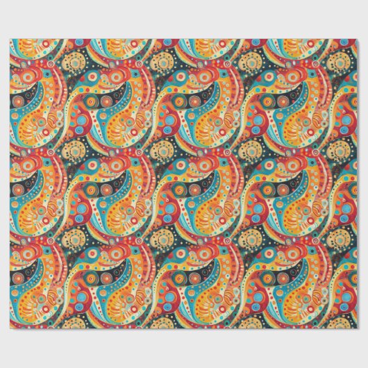 Lebhafte Spiralen und kühne geometrische Gestaltun Geschenkpapier (Flach)