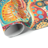 Lebhafte Spiralen und kühne geometrische Gestaltun Geschenkpapier (Rolleneckpunkt)