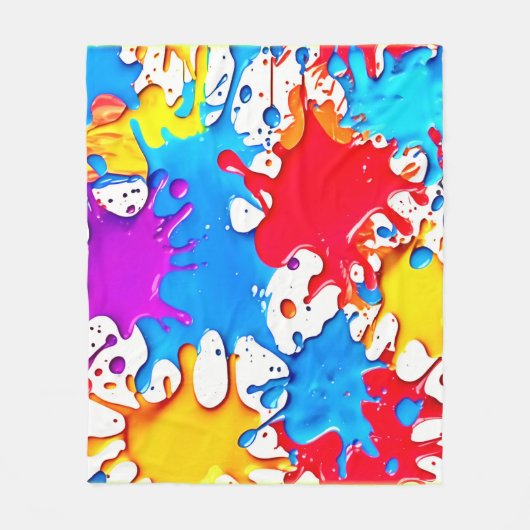 Lebhafte Splash der Neonfarben Fleecedecke (Vorderseite)