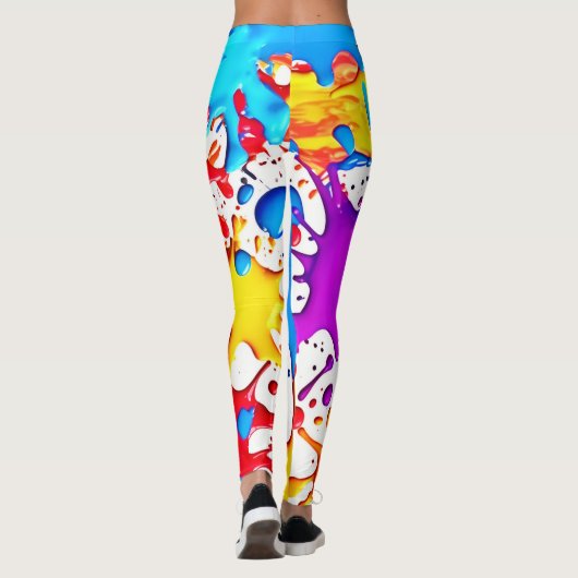 Lebhafte Splash der Neonfarben Leggings (Rückseite)
