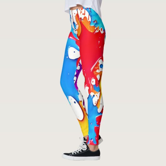 Lebhafte Splash der Neonfarben Leggings (Links)