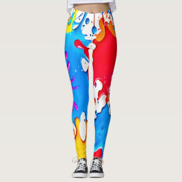 Lebhafte Splash der Neonfarben Leggings