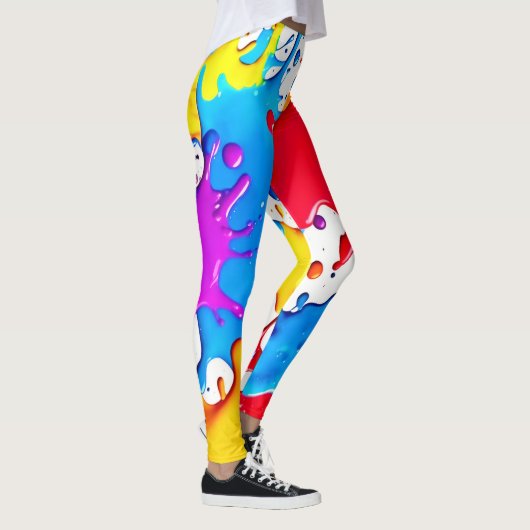 Lebhafte Splash der Neonfarben Leggings (Rechts)