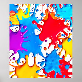 Lebhafte Splash der Neonfarben Poster