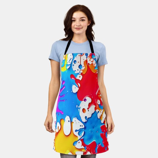Lebhafte Splash der Neonfarben Schürze (Getragen)