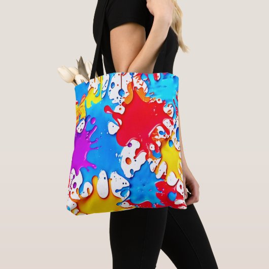 Lebhafte Splash der Neonfarben Tasche (Von Nahem)