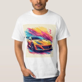 Lebhafte Sportwagen in einer dynamischen Abstrakte T-Shirt