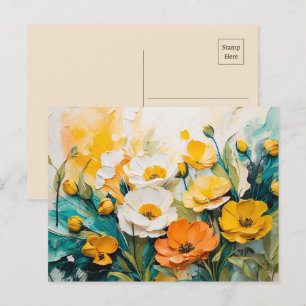Lebhafte Springtime-Blüten Öl Akrylus Postkarte