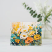 Lebhafte Springtime-Blüten Öl Akrylus Postkarte (Stehend Vorderseite)