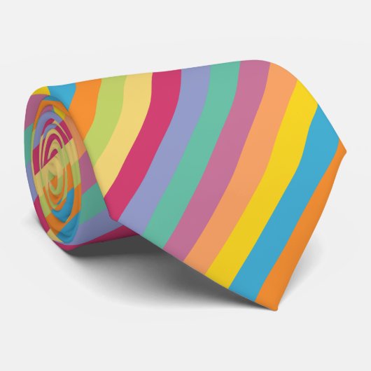 Lebhafte Springtime Diagonale Streifen Krawatte (Gerollt)