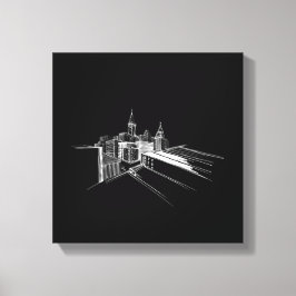 Lebhafte Stadtbrücke Einzigartig Moderne Schwarz u Leinwanddruck