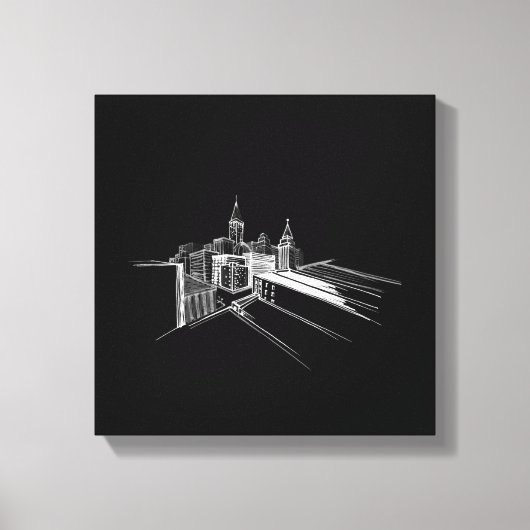 Lebhafte Stadtbrücke Einzigartig Moderne Schwarz u Leinwanddruck (Vorderseite)